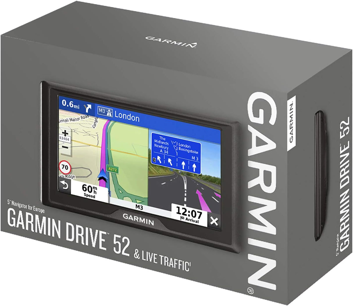 Garmin Drive 52 MT-S 5in Sat Nav UK ROI Maps Lifetime Driver Alerts - Black
