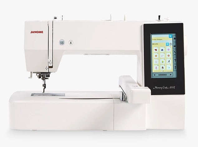 Janome Memory Craft 500E Embroidery Machine - White - Kazoop