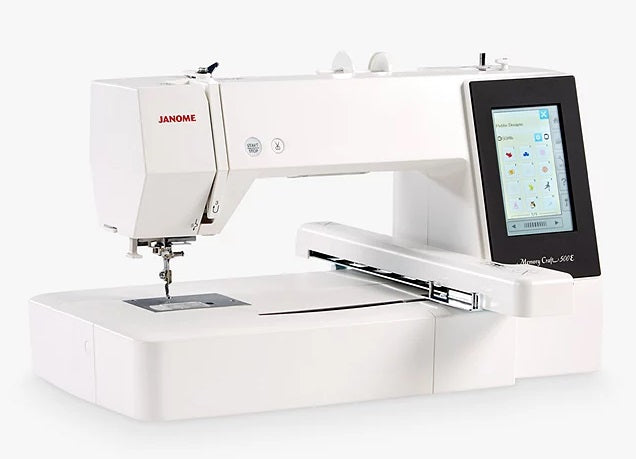 Janome Memory Craft 500E Embroidery Machine - White - Kazoop