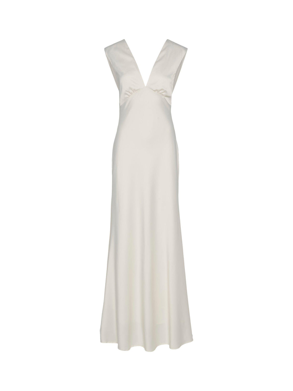 YAS Dottea Bow Back Maxi Sleeveless Sheath Wedding Dress - White - UK 12
