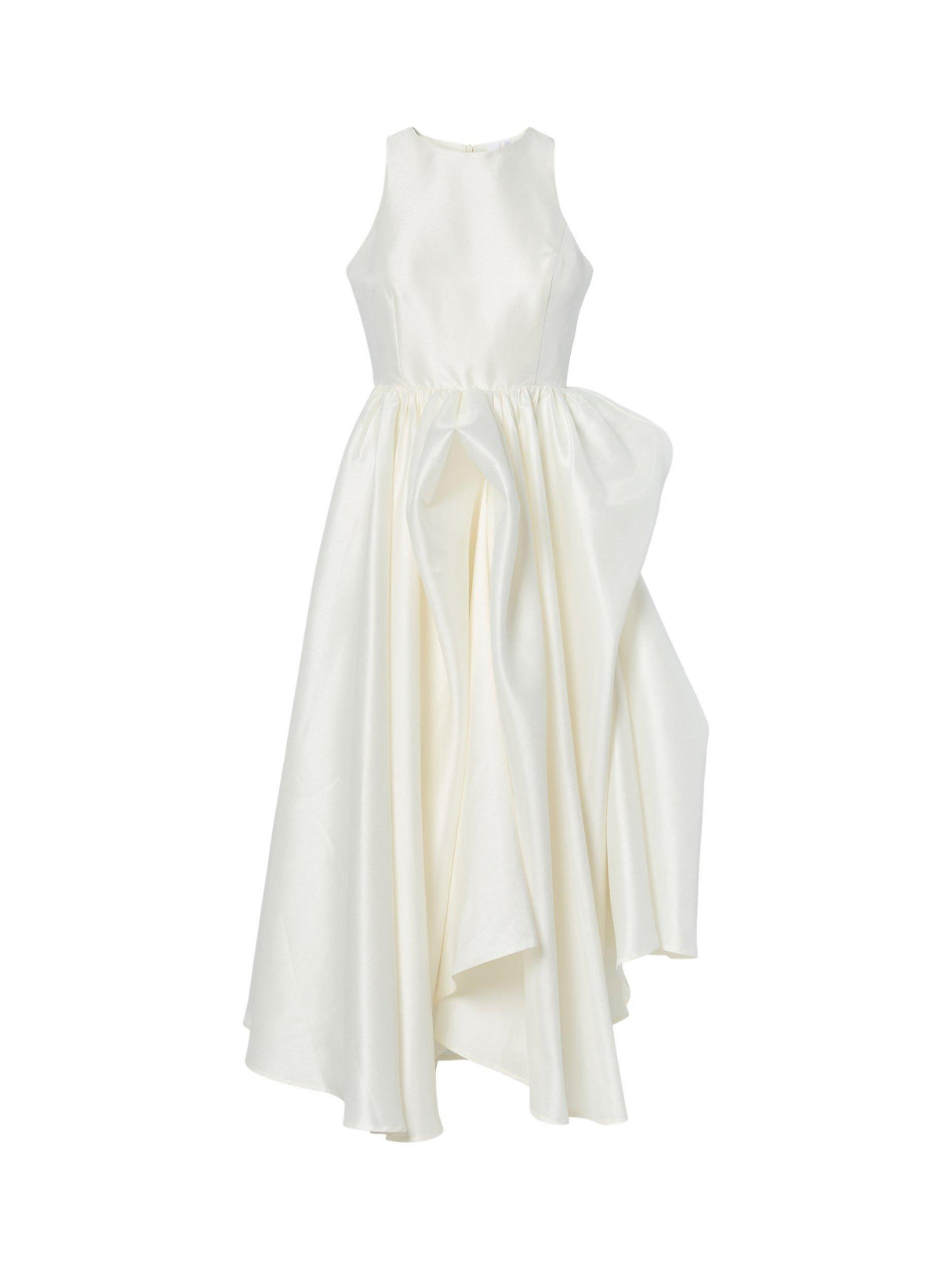 YAS Ellina Ruffle Sleeveless Asymmetrical A-Line Wedding Dress - White UK 8
