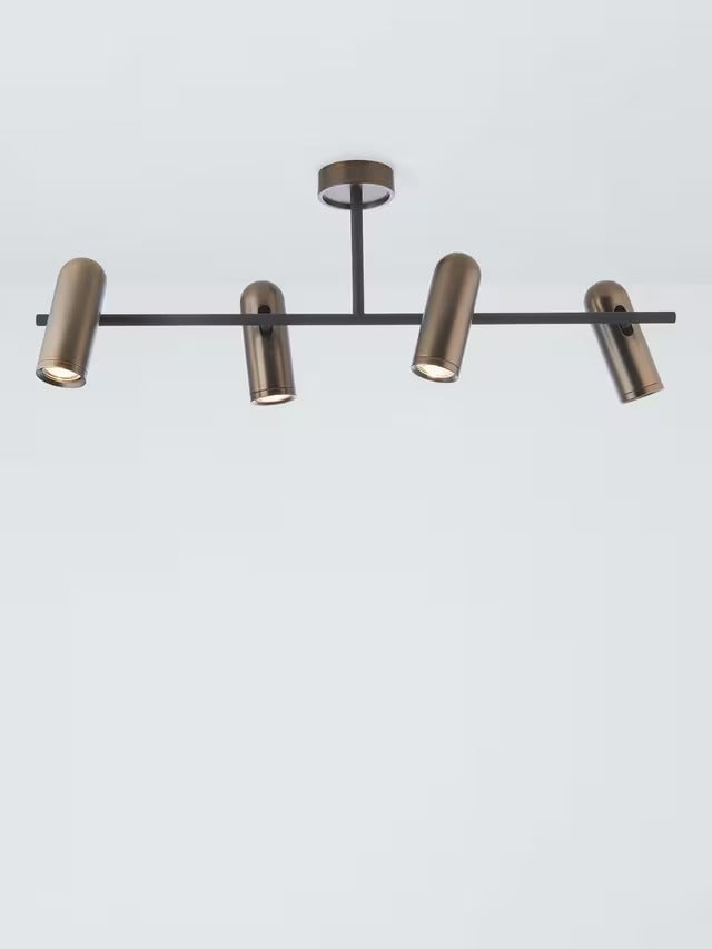 John Lewis Dimmable Cooper 4 Adjustable Spotlight Ceiling Bar - Dark Bronze