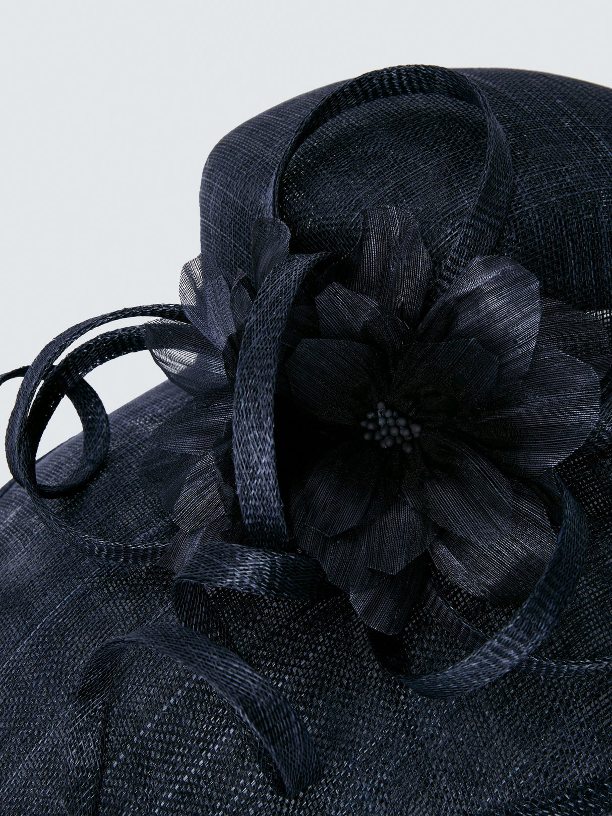 John Lewis Heather Wide Brim Floral Women’s Occasion Hat - Navy - One Size