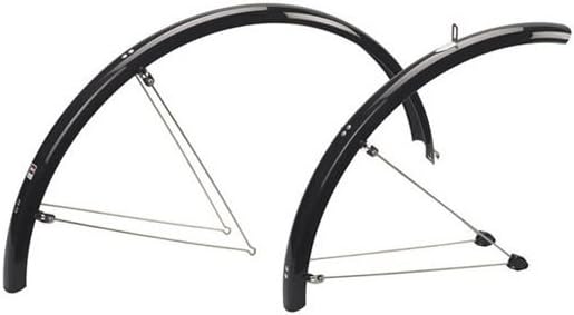 SKS Chromoplastics P45 700C 45mm Road Touring Bike Mudguard Set - 28in Black