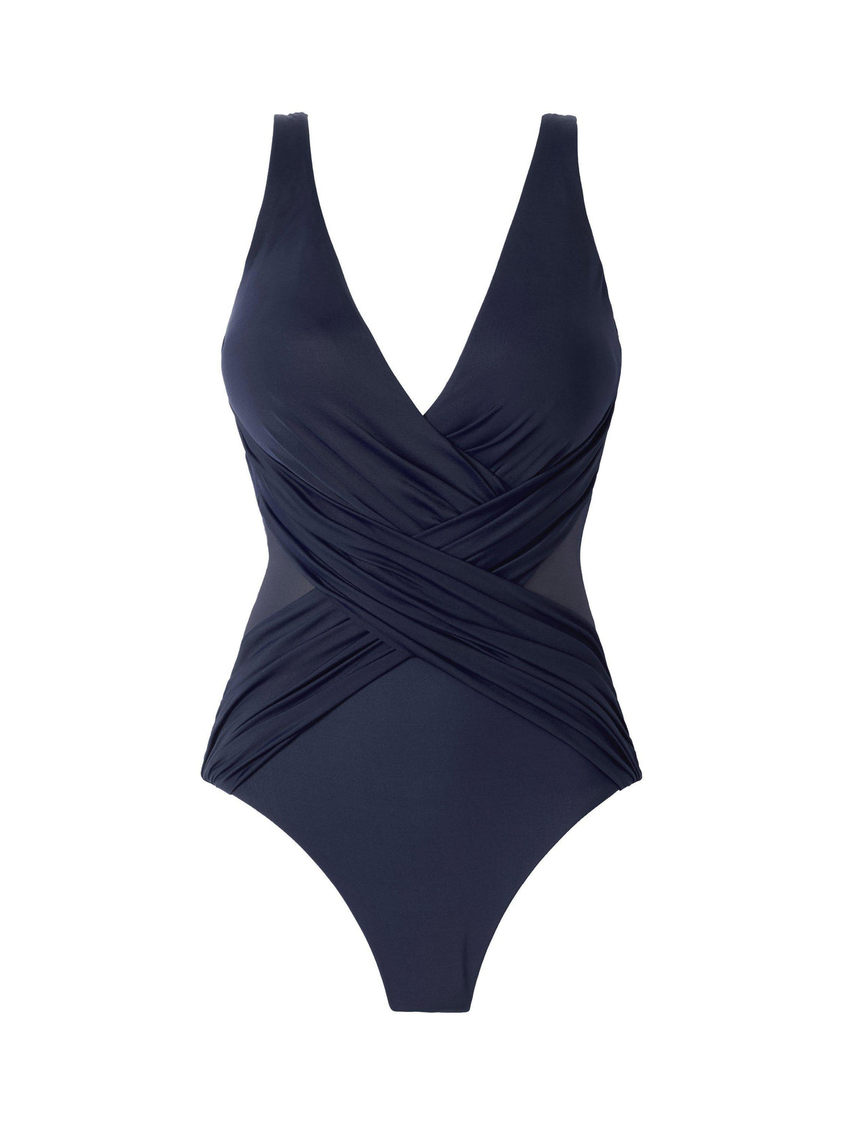 Miraclesuit Illusionists Crossover with Mesh Swimsuit - Midnight - UK 10