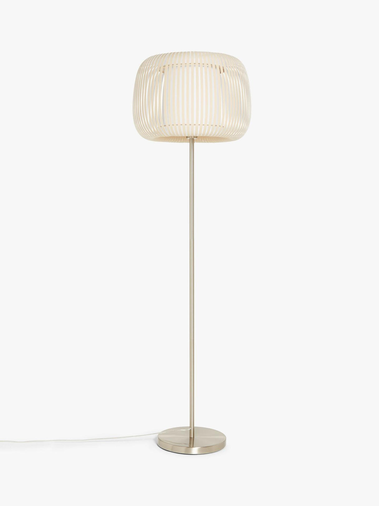 John Lewis Harmony New Base Indoor Ribbon Shade Floor Lamp - Natural/Chrome