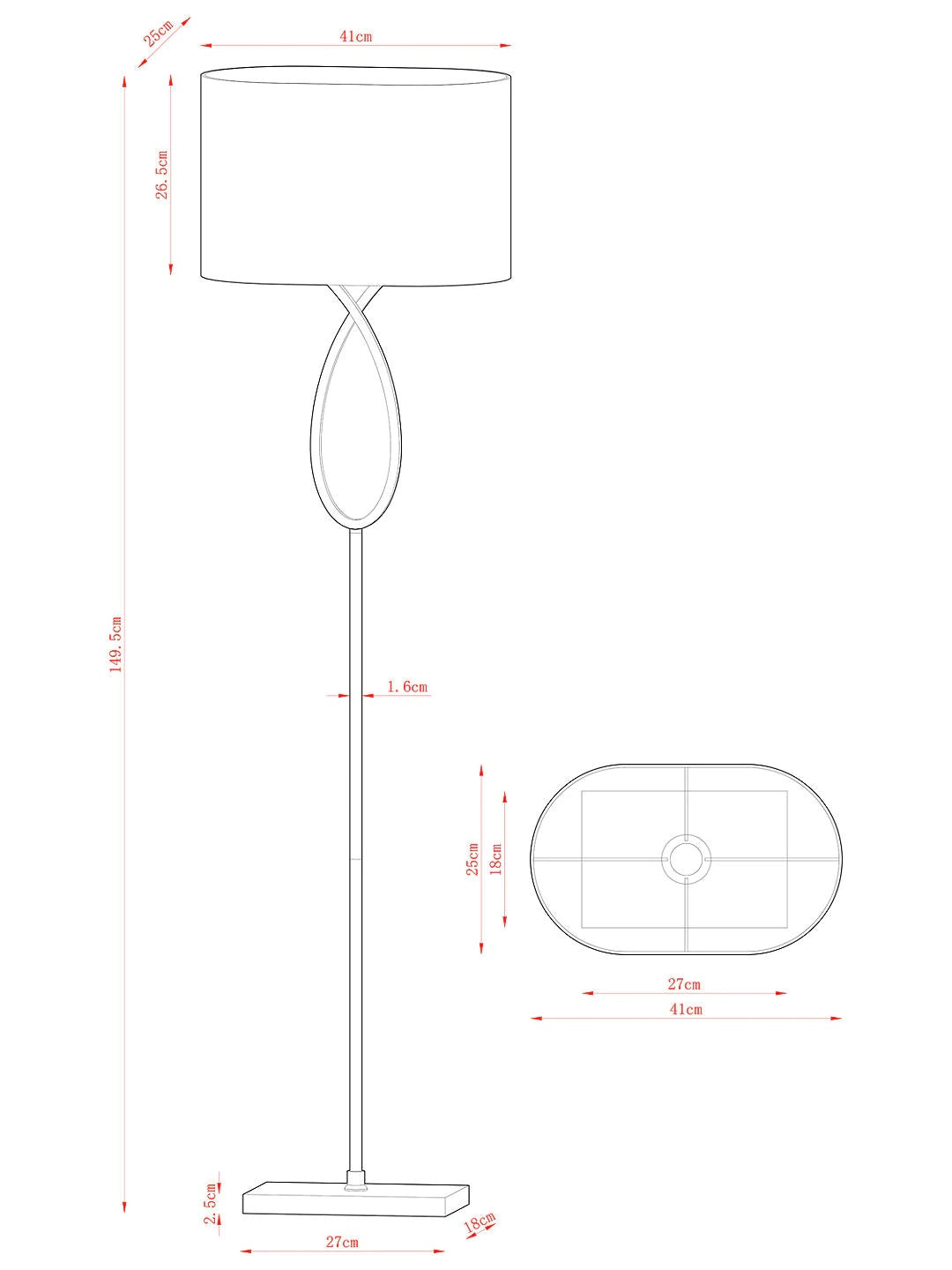 John Lewis & Partners Tom Floor Lamp H150cm - Chrome