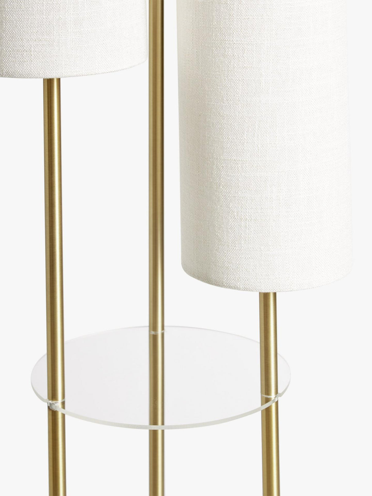 John Lewis Cluster Trio Shelf Floor Lamp 3 Light Shelves E27 173cm - Brass