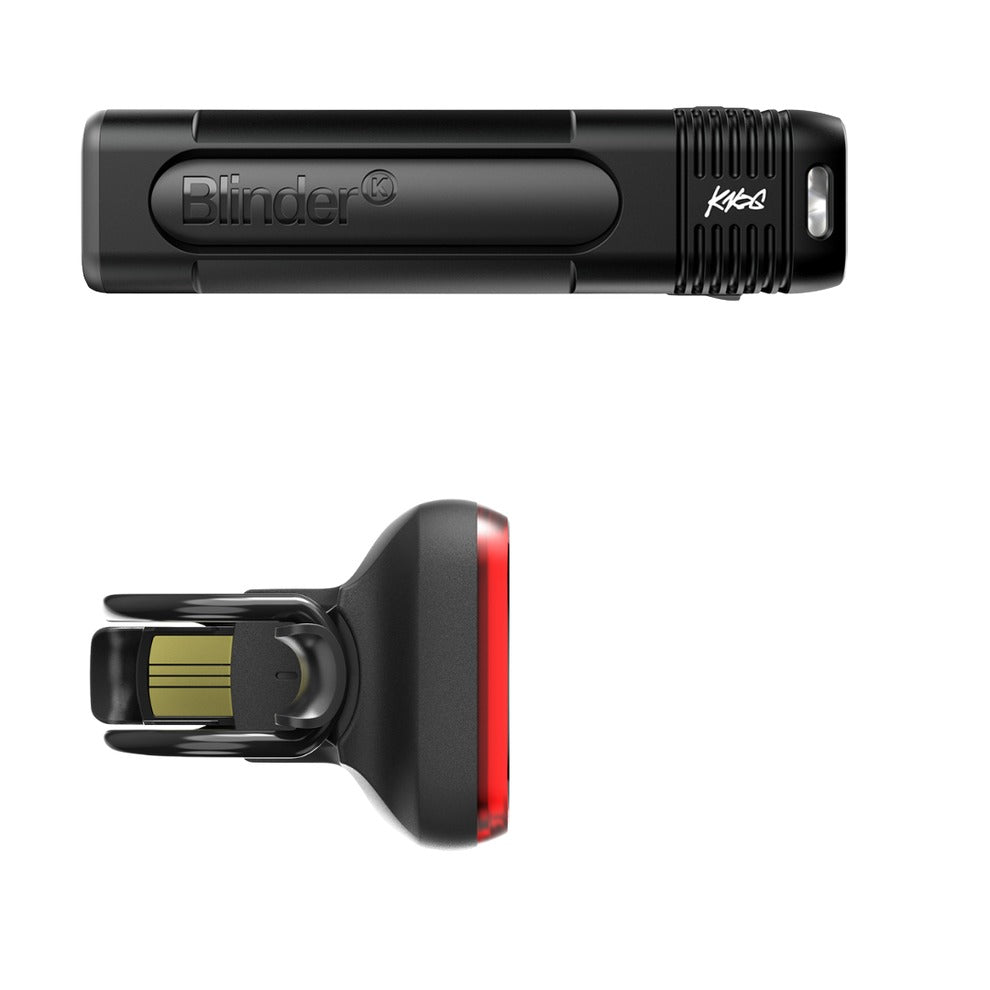Knog Blinder 900 Front & Square Rear Rechargeable Bike Light Set - Black