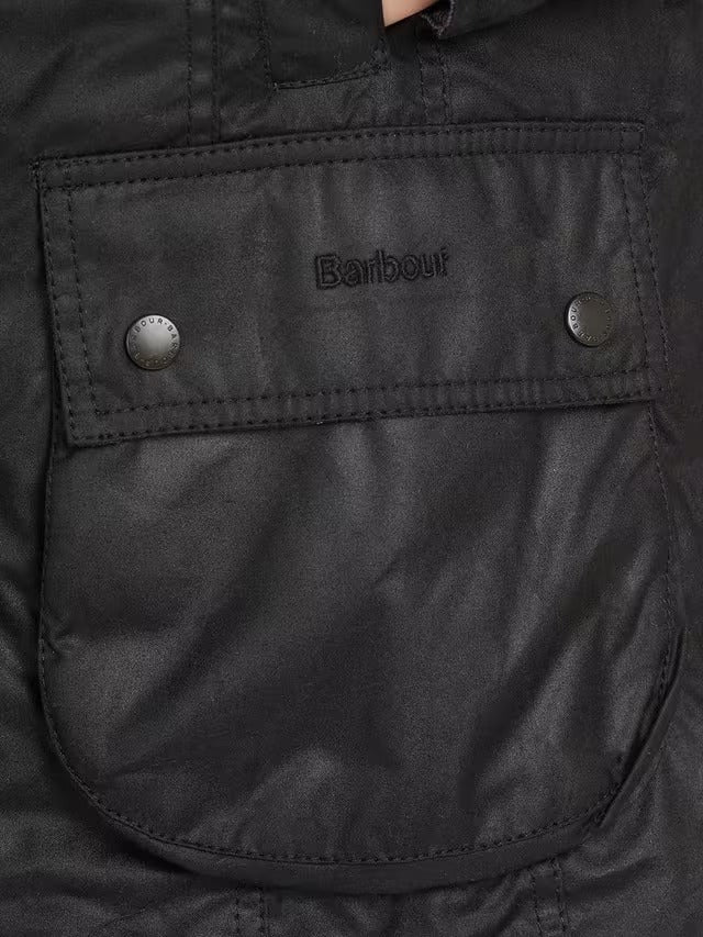 Barbour Women's Beadnell Classic Country Style Waxed Jacket - Black - UK 6