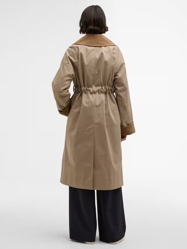 Barbour Women's Reagan Showerproof Longline Trench Coat - Beige - UK 14