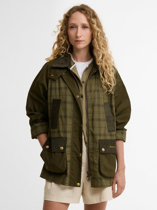 Barbour Icons Modern Beadnell Tartan Women's Casual Jacket Green/Multi UK 10