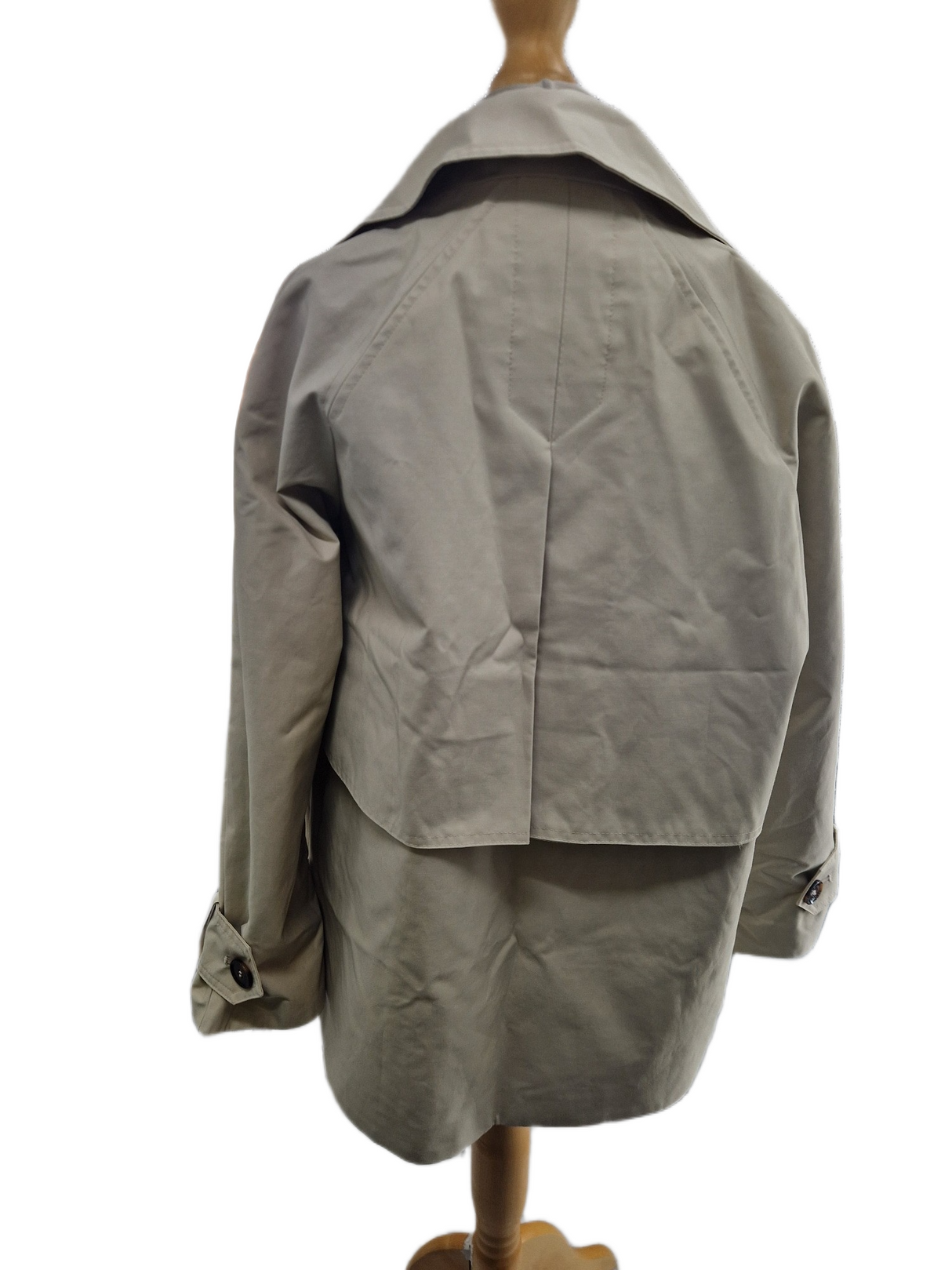 Barbour Maisy Double Breasted Showerproof Trench Coat - Mist/Tartan - UK 6