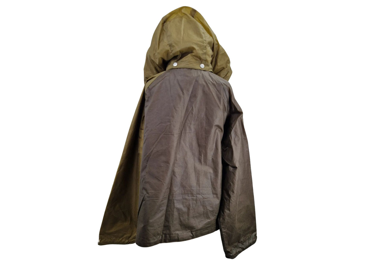 Barbour Drew Waxed Cotton Colour Block Women's Jacket - UK 18 - Brown Multi