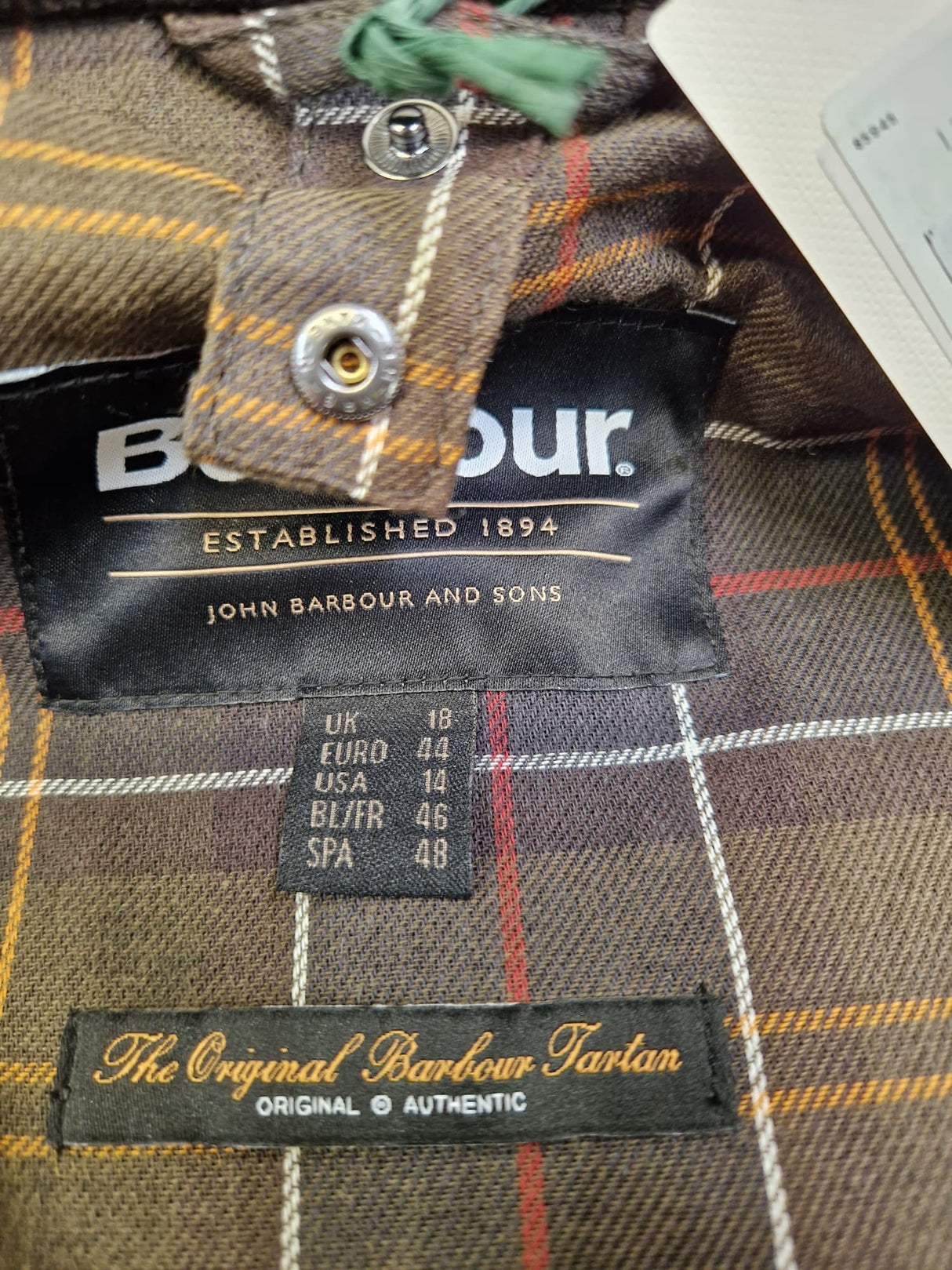 Barbour Classic Beadnell Sylkoil Waxed Cotton Jacket - UK Size 18 - Olive