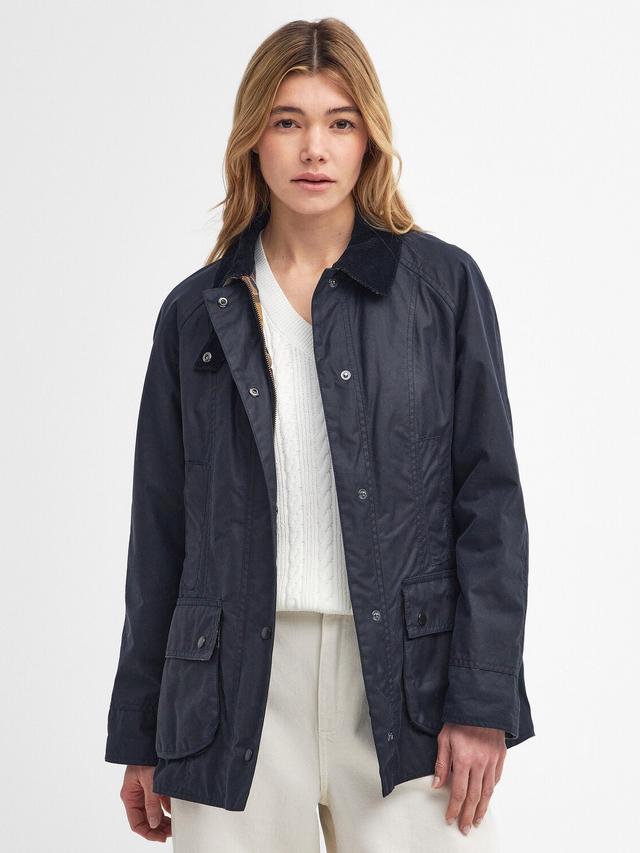 Barbour Beadnell Women's Classic Waxed Cotton Country Jacket Size 20 - Navy