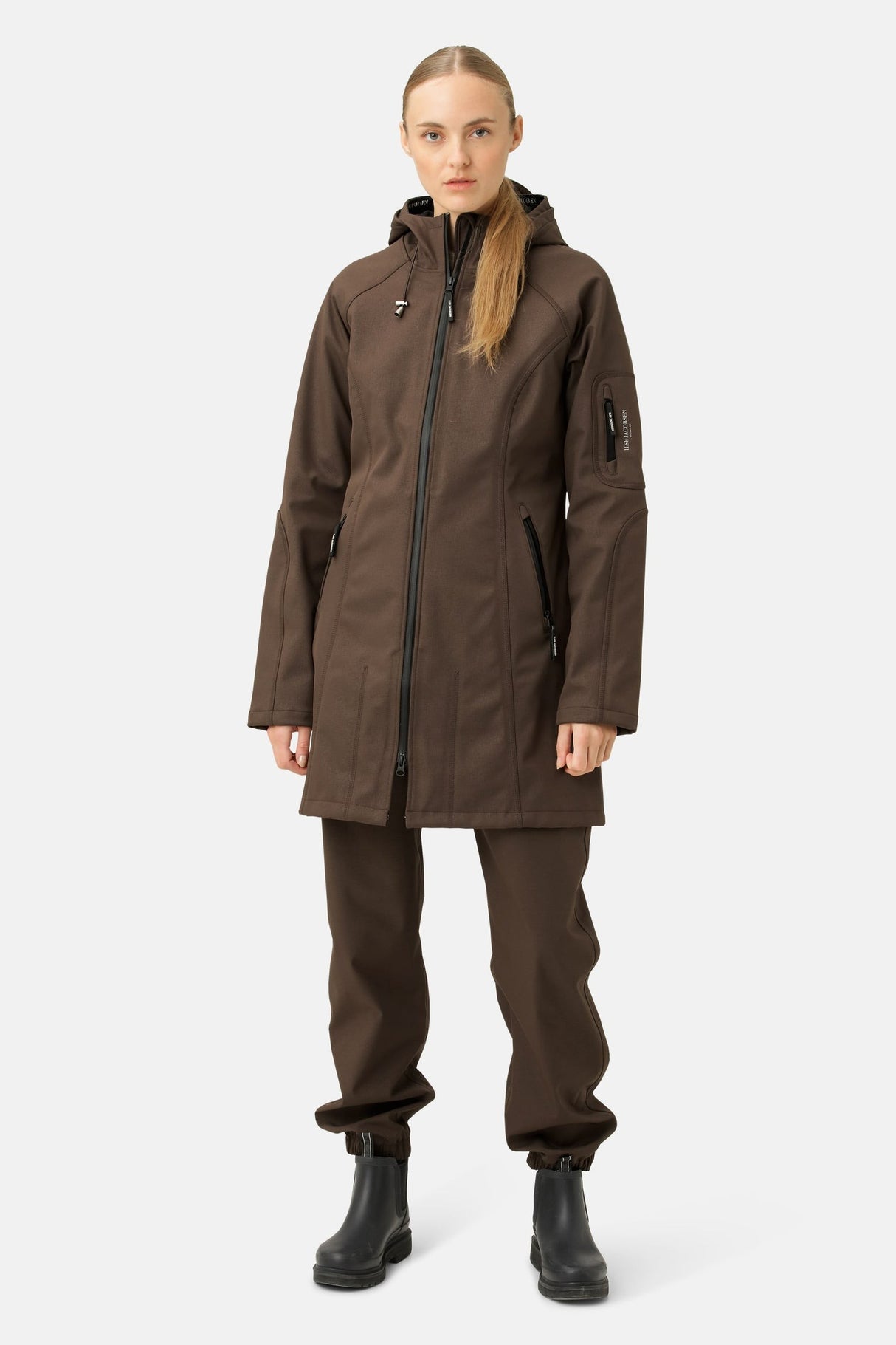 Ilse Jacobsen Hornbæk Softshell Waterproof Raincoat - Chocolate Brown - UK 14