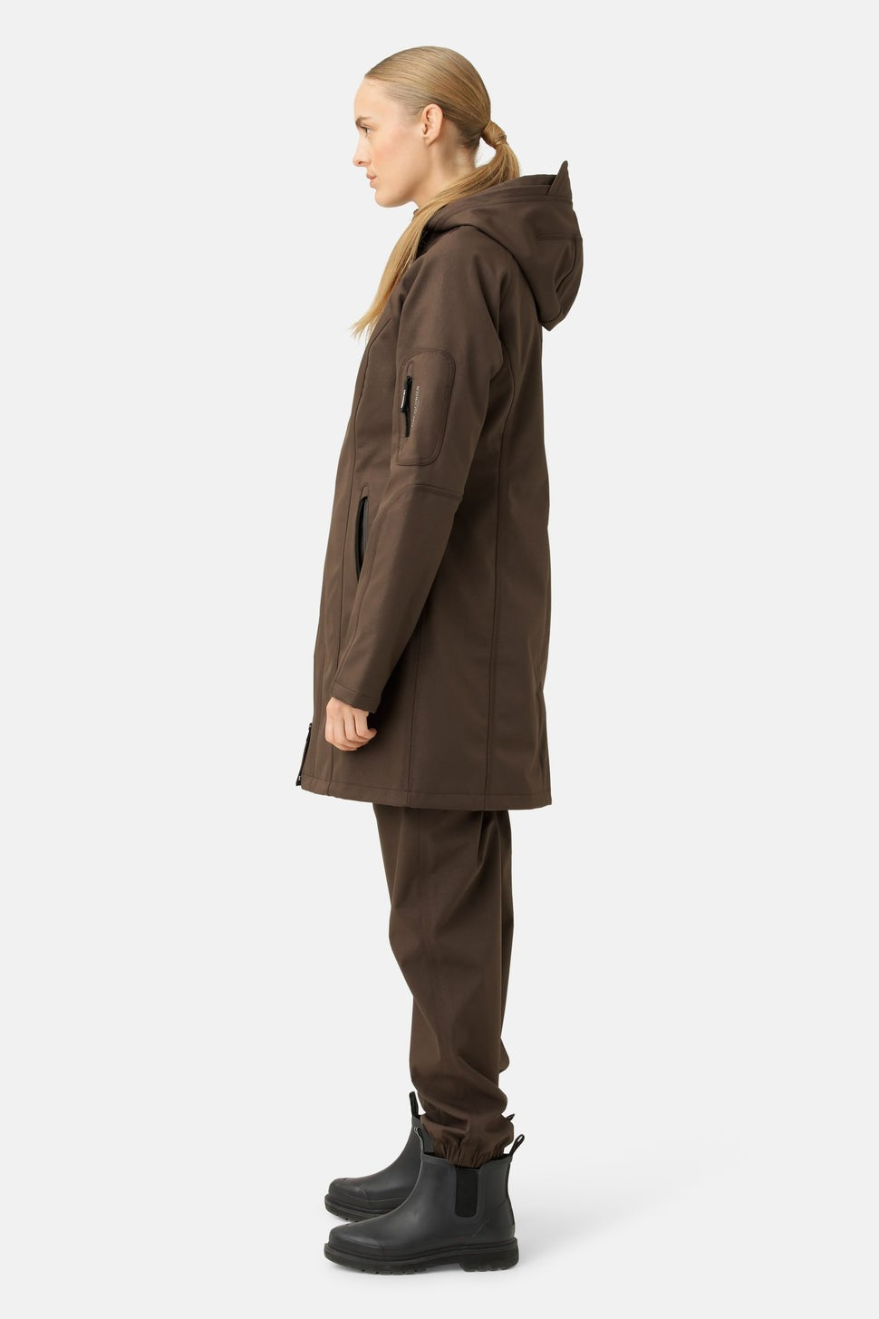 Ilse Jacobsen Hornbæk Softshell Waterproof Raincoat - Chocolate Brown - UK 14