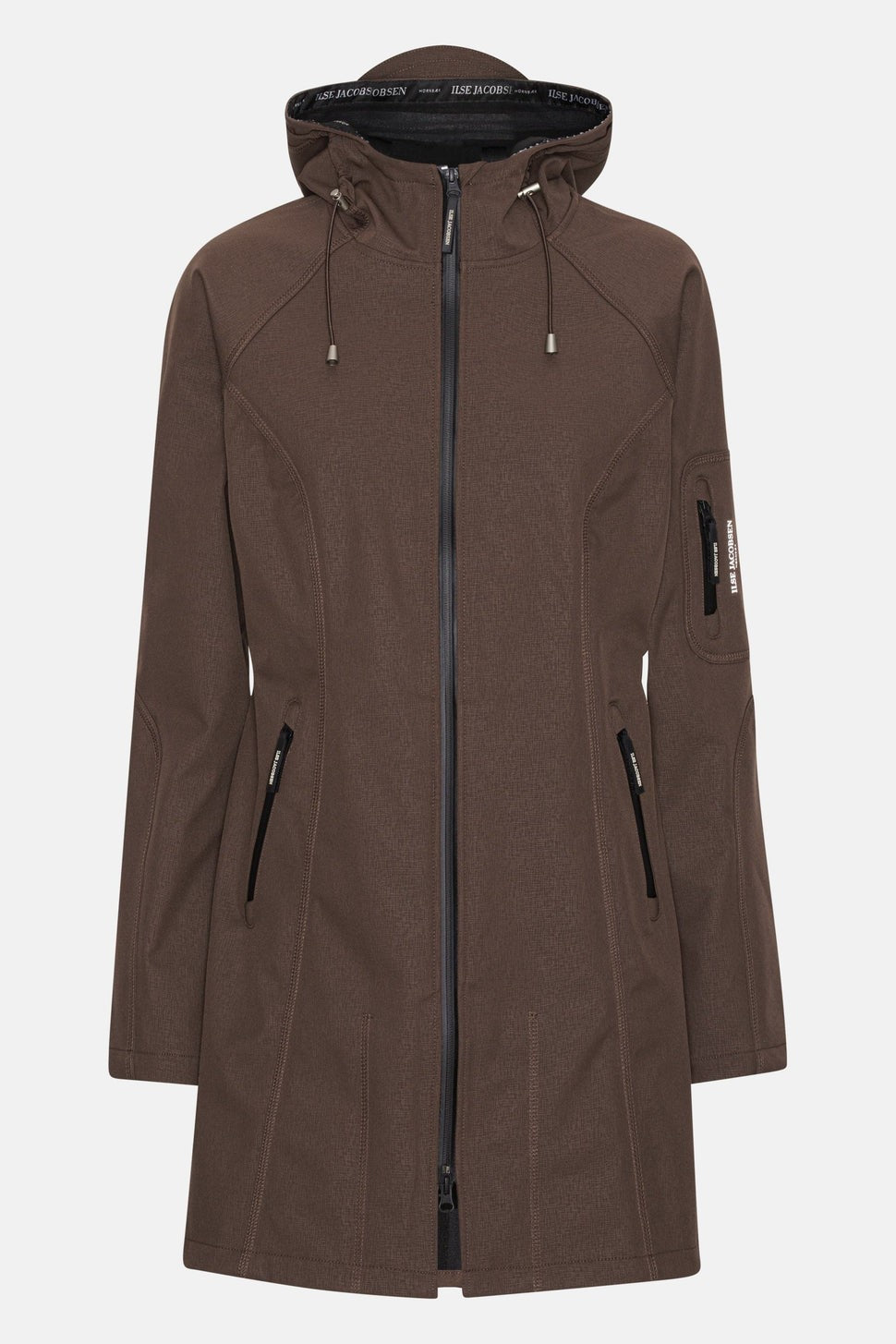 Ilse Jacobsen Hornbæk Softshell Waterproof Raincoat - Chocolate Brown - UK 14