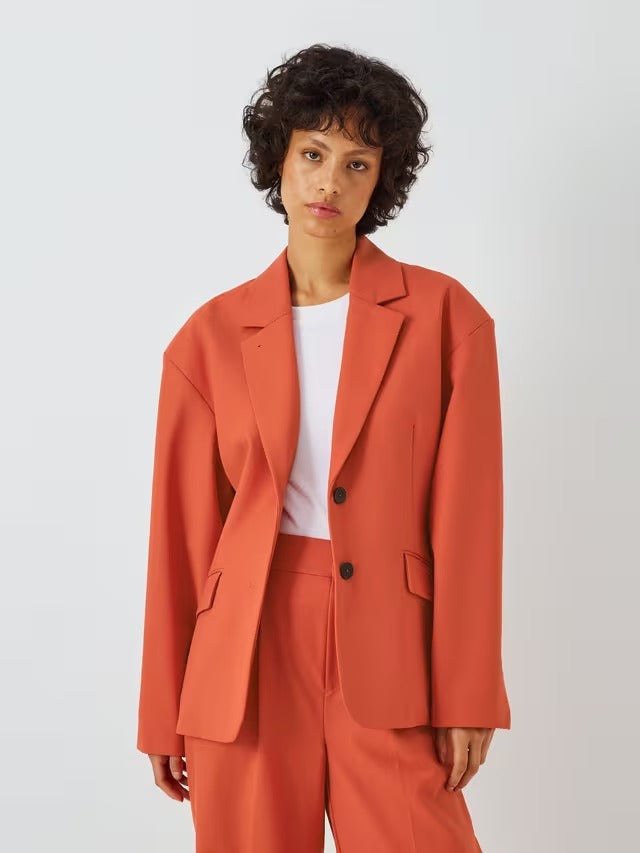 Equipment Women's Acinta Wool Blend Oversized Blazer - Chili Orange - Small