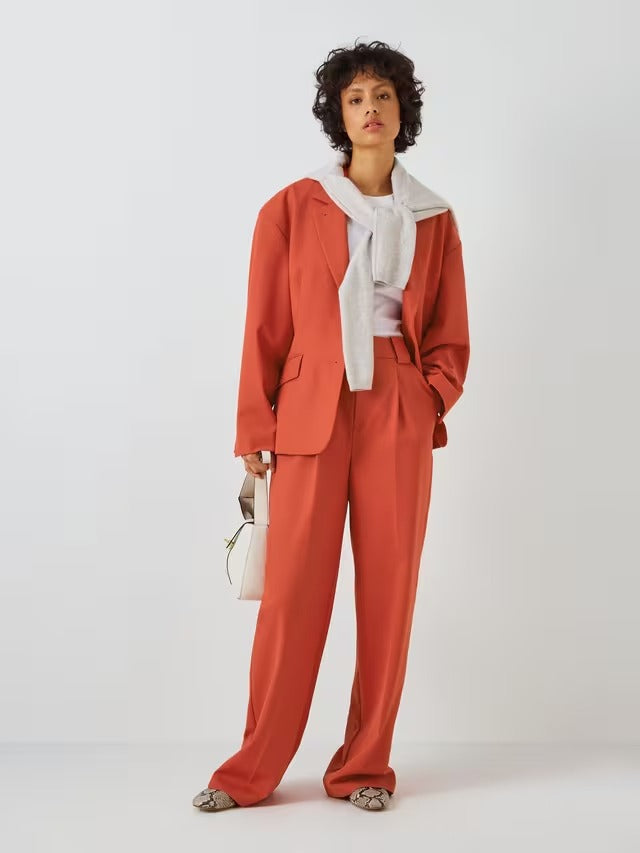 Equipment Women's Acinta Wool Blend Oversized Blazer - Chili Orange - Small