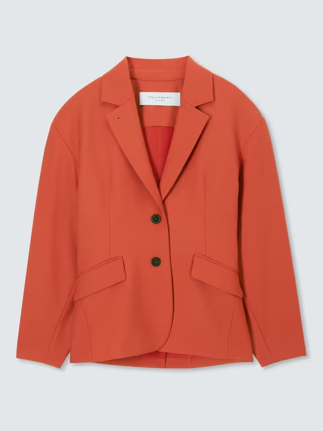 Equipment Women's Acinta Wool Blend Oversized Blazer - Chili Orange - Small