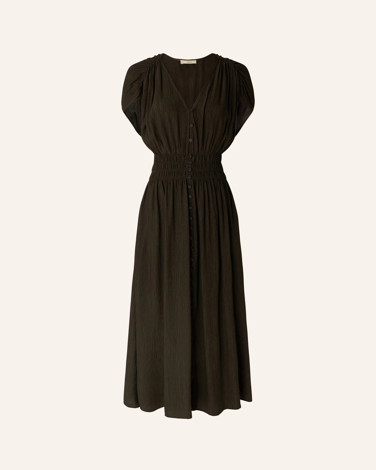Sessun Galiane Maxi Buttoned Fitted Sleeveless Womens Dress - Brown - Medium