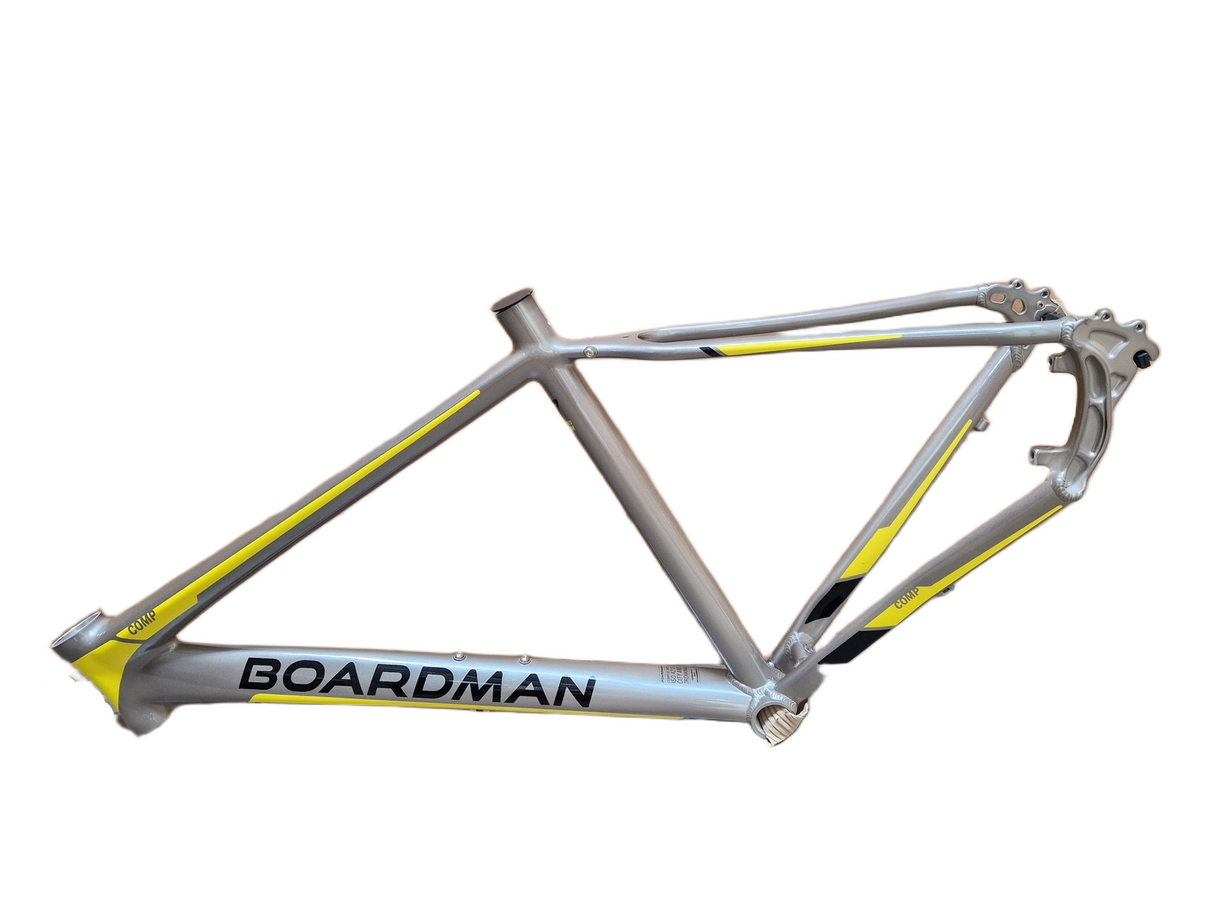 Boardman Hybrid Comp Aluminium Bike Frame Only - Silver/Yellow - 45cm Small