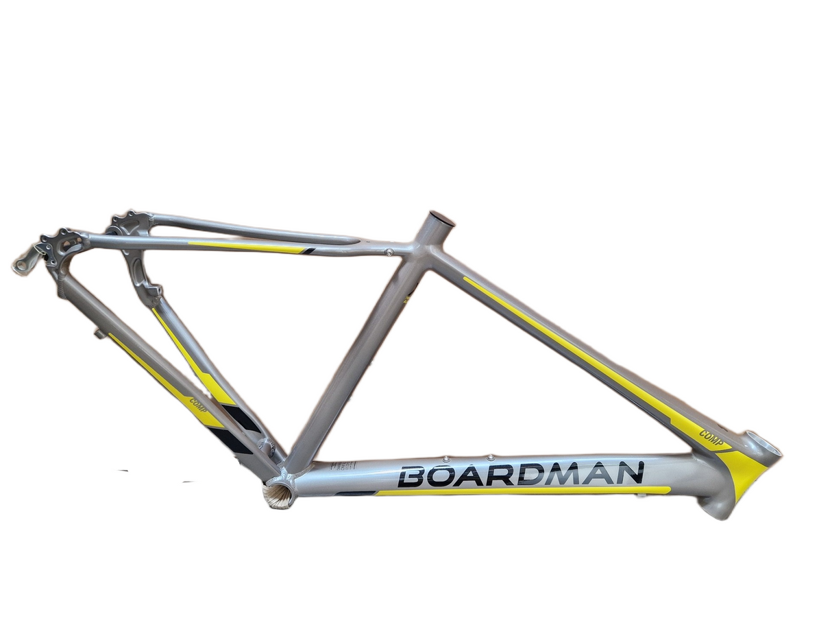 Boardman Hybrid Comp Aluminium Bike Frame Only - Silver/Yellow - 45cm Small