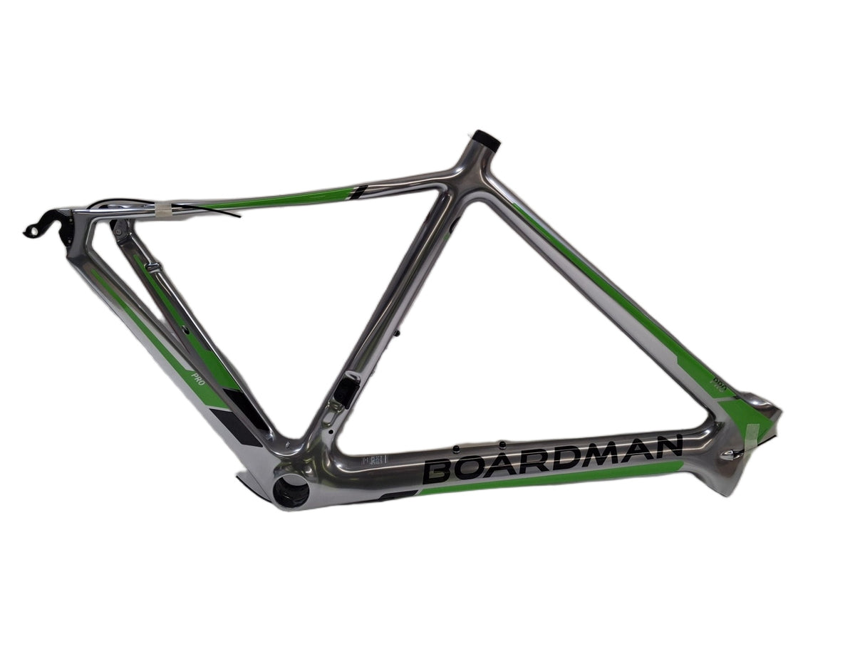 Boardman Road Pro Disc 700c Carbon Bike Frame - Silver/Green - 51.5cm Small