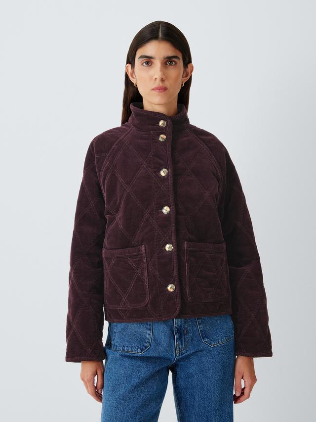 AND/OR Harley Quilted Cotton Blend Corduroy Jacket Size 12 - Dark Burgundy
