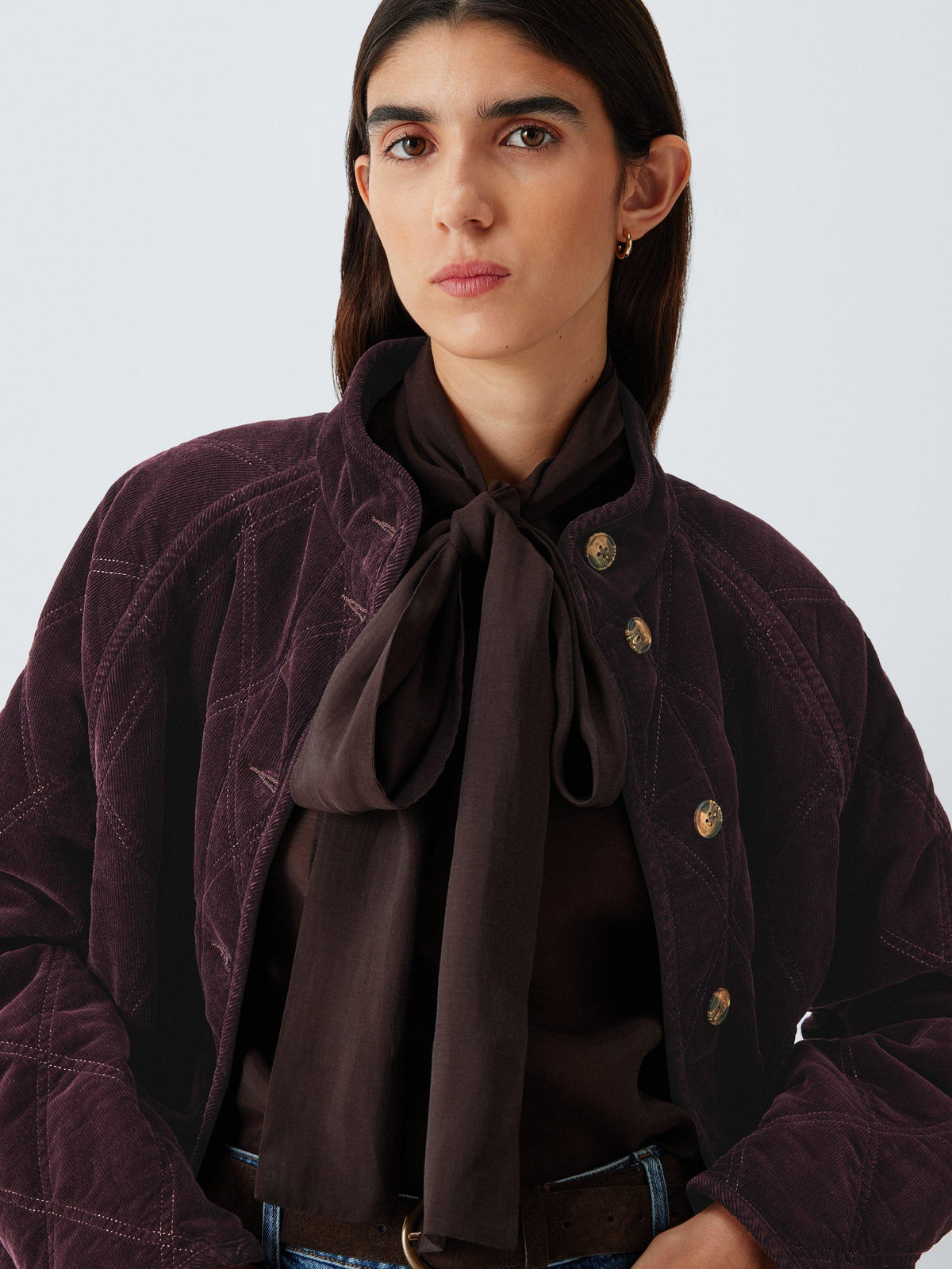AND/OR Harley Quilted Cotton Blend Corduroy Jacket Size 12 - Dark Burgundy