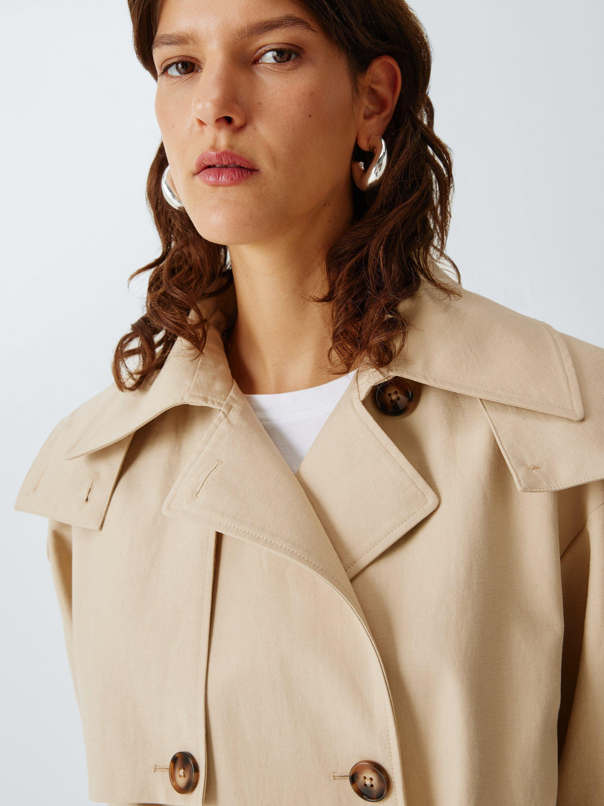 AND/OR Hooded Women's Relaxed Fit Trench Long Sleeve Coat - Natural - Size 6