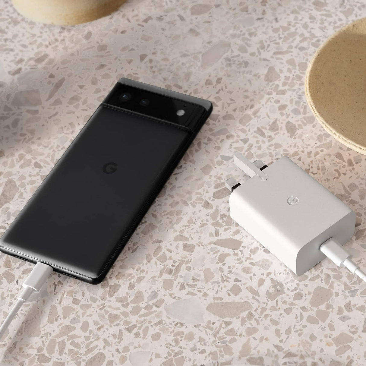 Google Pixel 2021 30W USB-C Fast Charger Plug with Type C Cable - White - Kazoop