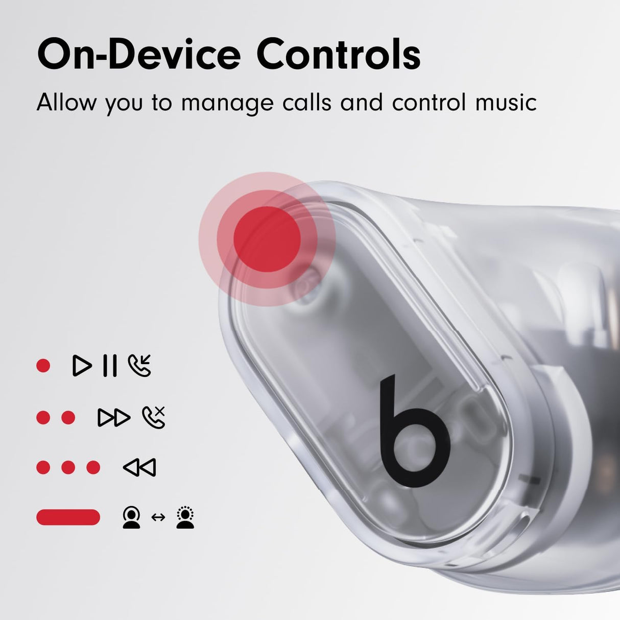 Beats Studio Buds+ True Wireless Bluetooth ANC In-Ear Headphones - Clear