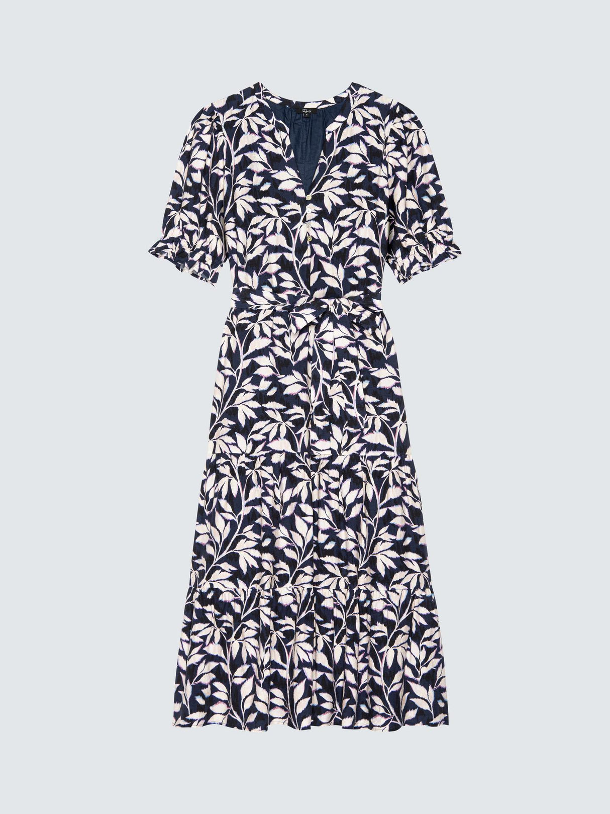 Rails Eliana Leaves Women's Elbow Length V-Neck Midi Dress - Navy - Medium
