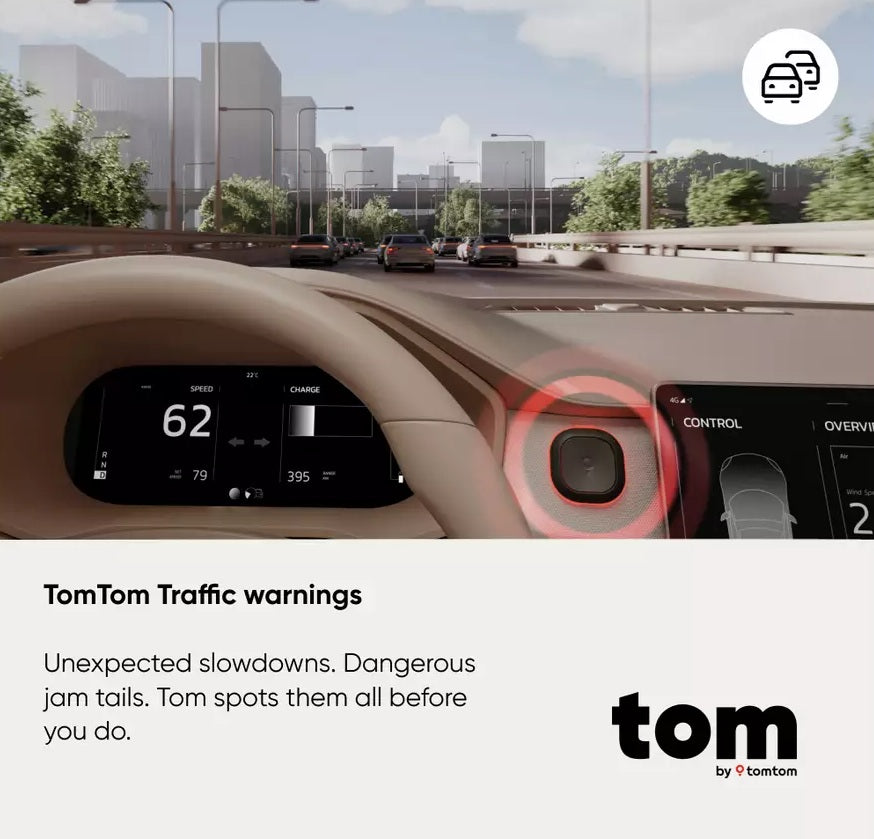 Tom by TomTom Speed Limit Road Hazards Traffic Alert Assistant - Black