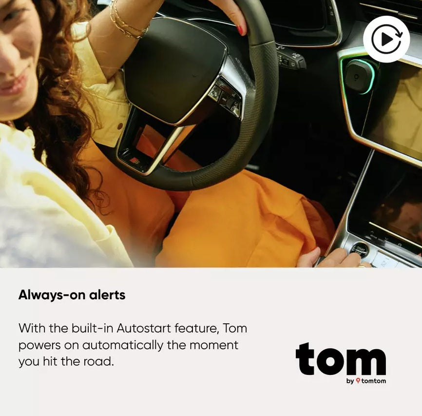 Tom by TomTom Speed Limit Road Hazards Traffic Alert Assistant - Black