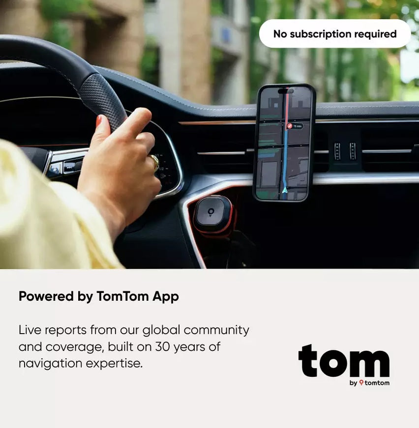 Tom by TomTom Speed Limit Road Hazards Traffic Alert Assistant - Black