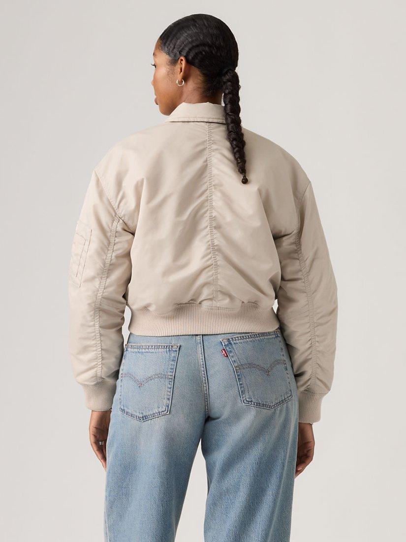 Levi's Bowie Women's Cropped Collared Bomber Jacket - Chateau Gray - Large