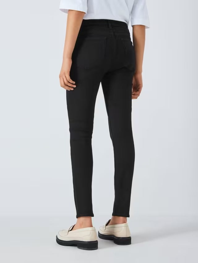 7 For All Mankind Mid Rise Skinny Bair Jeans - Rinsed Black - Size 24/UK 6