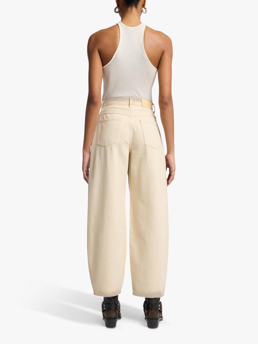 7 For All Mankind Bonnie Curvilinear Mid Rise Wide Jeans - Sand Beach - 29