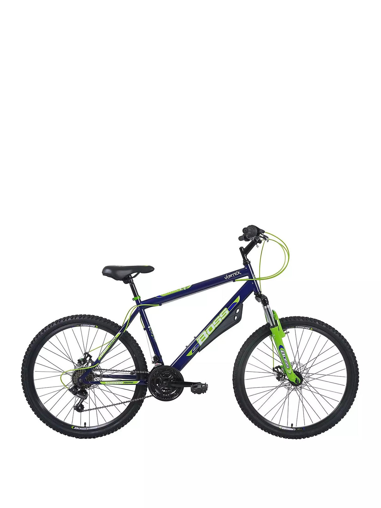 Boss Vortex Mountain Bike 26" Wheels 18 Speed Disc Brakes Mens Blue Medium