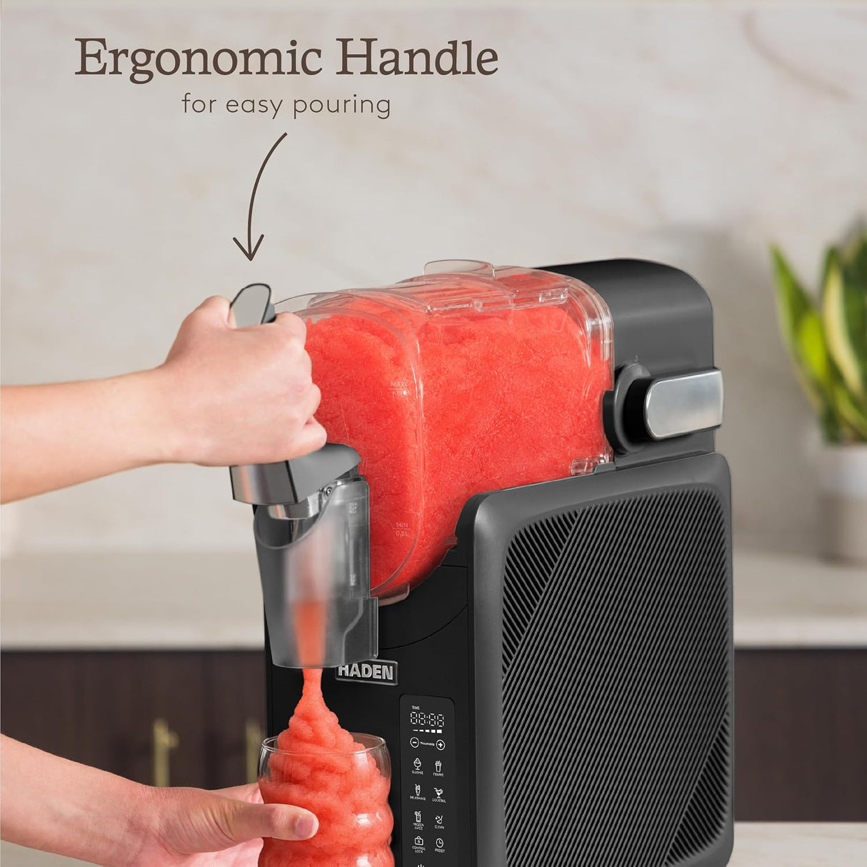Haden 214829 Frozen Drinks Maker 1.9L Countertop Slush Machine - Black
