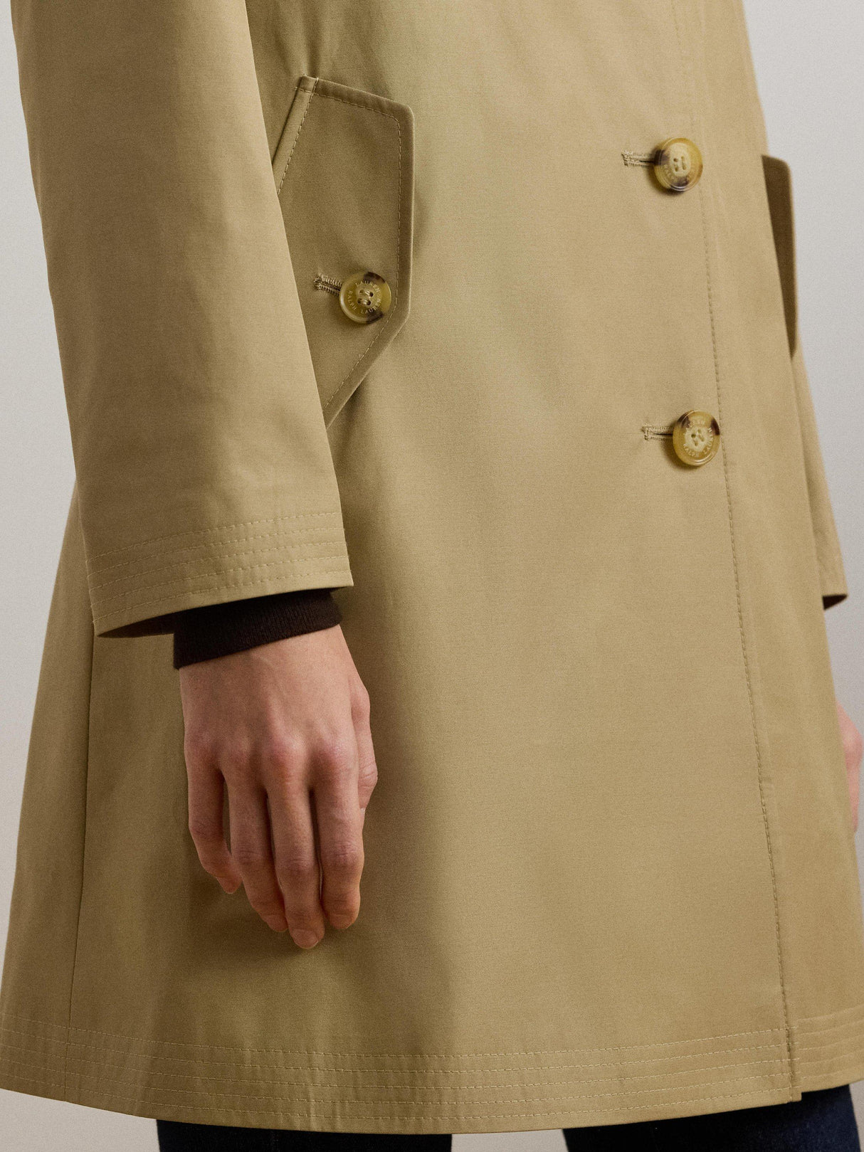 Ralph Lauren Women's Water-Repellent Hooded Balmacaan Coat - Birch Tan - XS