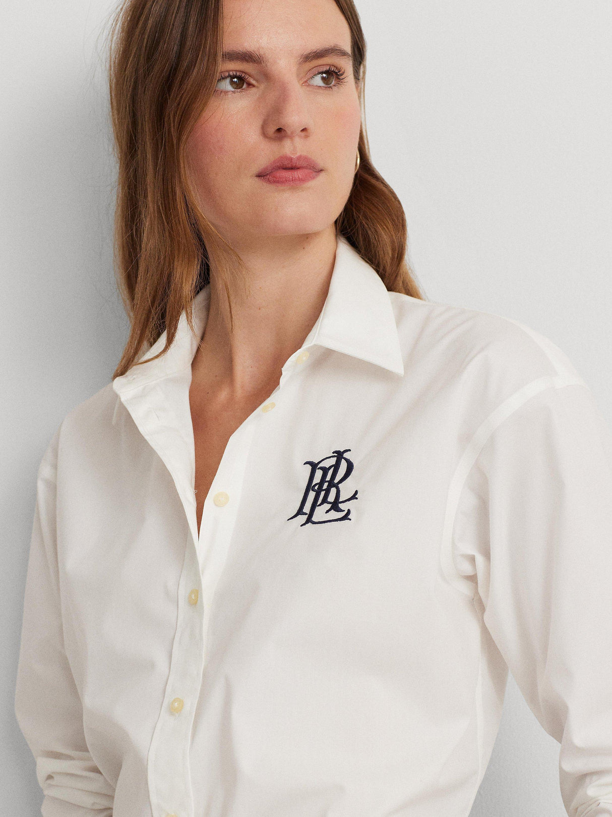 Ralph Lauren Women's Kotto Embroidered Logo Shirt - White - Medium