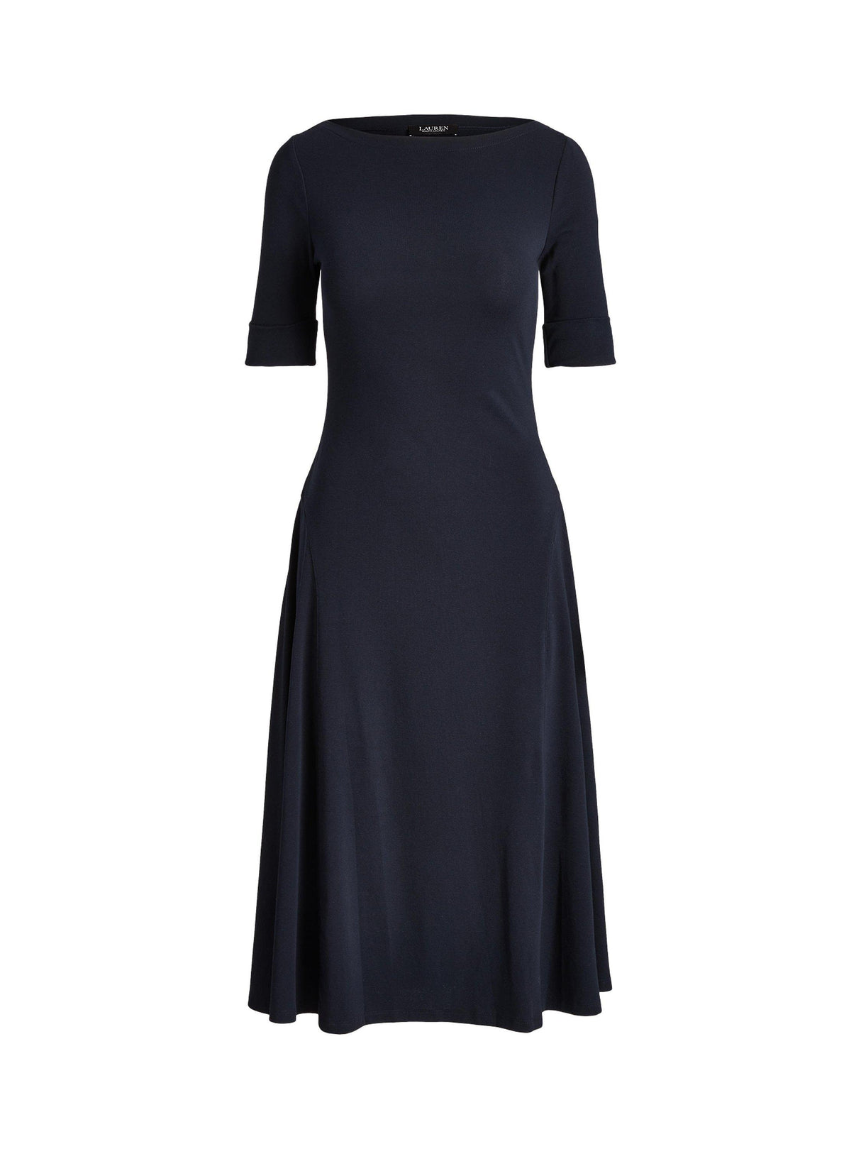 Ralph Lauren Munzie Rib Knit Stretch Cotton Midi Dress Lighthouse Navy -XL