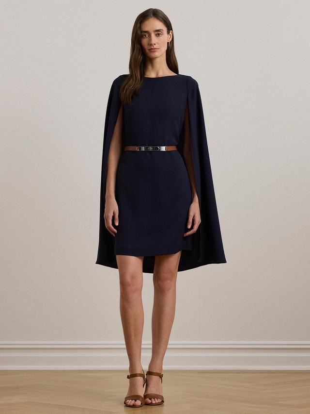 Ralph Lauren Petra Cape Georgette Cocktail Mini Dress - Lighthouse Navy UK 6