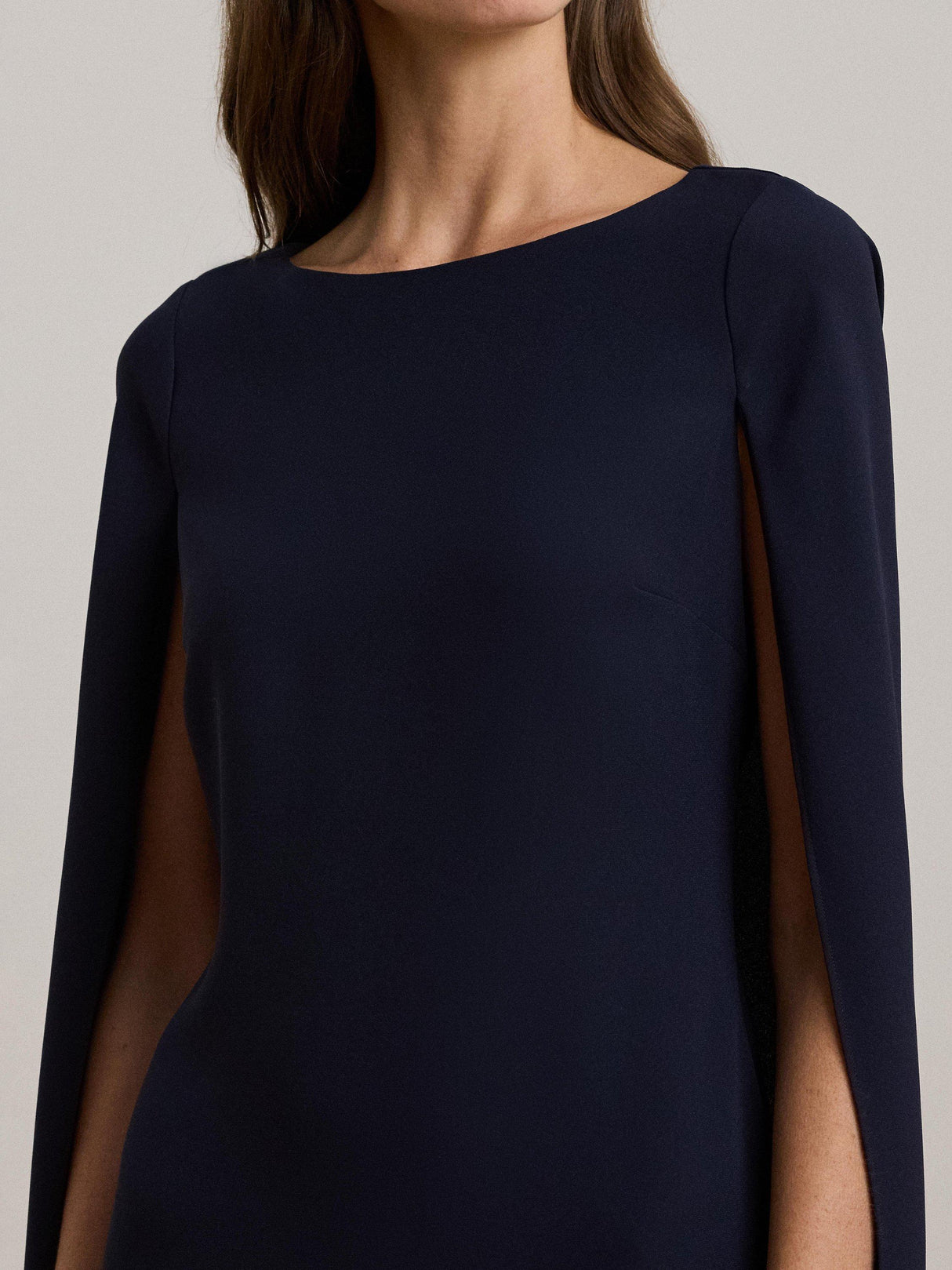Ralph Lauren Petra Cape Georgette Cocktail Mini Dress - Lighthouse Navy UK 6