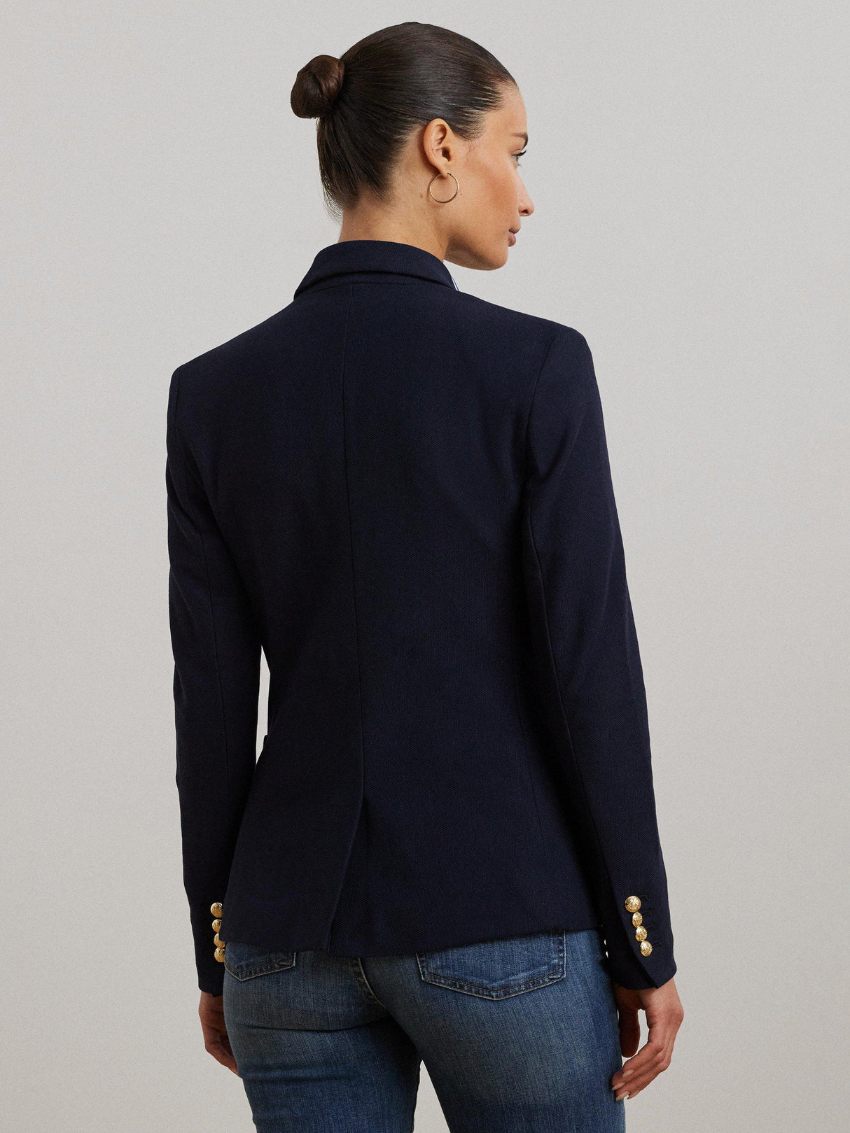 Ralph Lauren Anfisa Patch Jacquard Single Breasted Blazer - Navy Medium